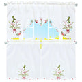 Simhomsen Embroidered Hummingbird Kitchen Window Curtain Swag and Tiers Set for Spring and Summer (Hummingbird)