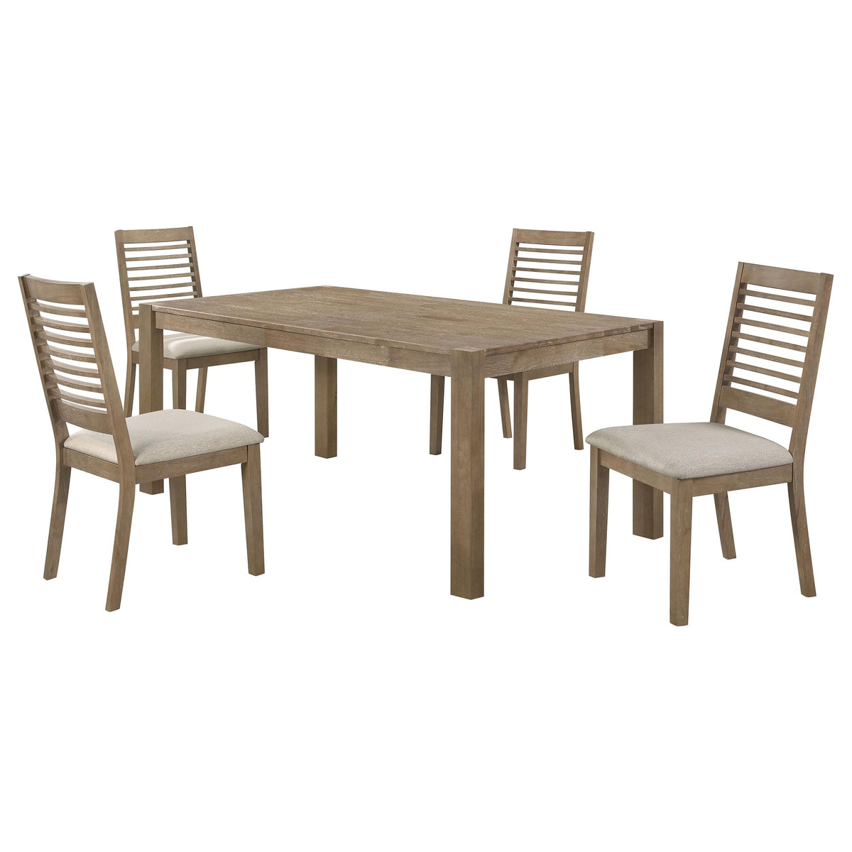 Coaster Home Furnishings Scottsdale 5-Piece Rectangular Dining Set Brown Washed