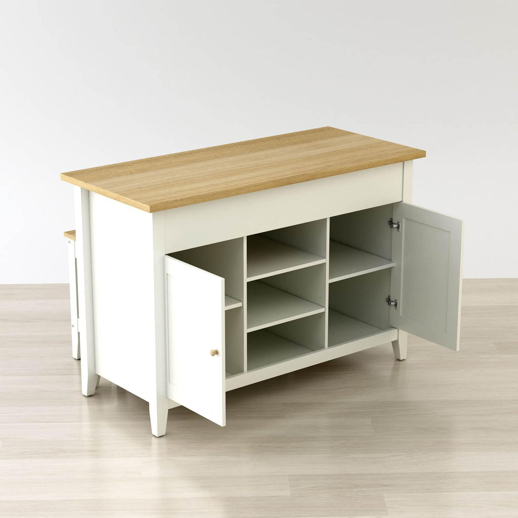 Anderson Teak Delphi 53" Cabinet Kitchen Island, White