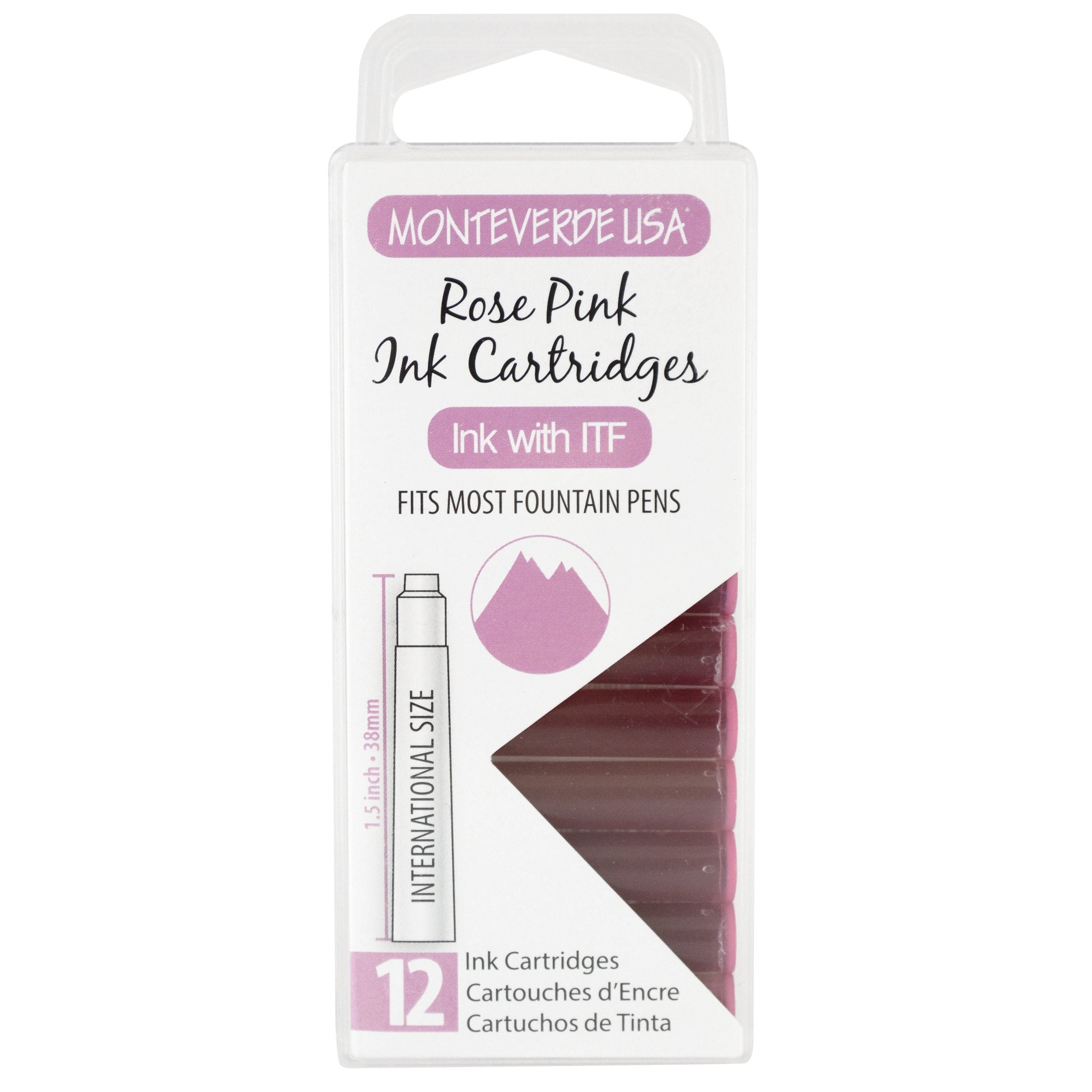 Monteverde Ink Cartridge (Standard Size), Rose Pink