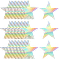 120 PCS Iridescent Five Star Cutouts Double Printed Paper Star Decorations Star Confetti Cutouts Cardboard Stars for Bulletin Bo