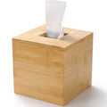 Tissue Box Cover, Square Tissue Box Holder, Bamboo Facial Paper Holder for Bathroom, Bedroom, Dinner Table, Office (1 Pack, 5.7 