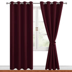 Hiasan Blackout Curtains For Bedroom, 52 X 84 Inches Long - Thermal Insulated & Light Blocking Window Curtains For Living Room C