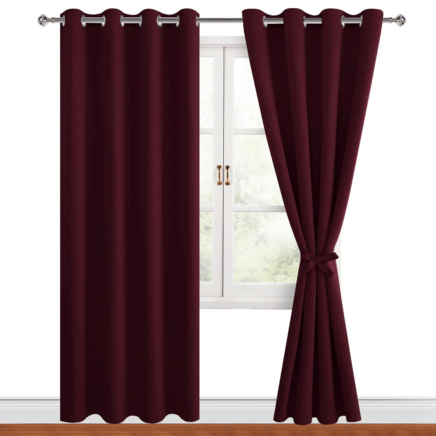 Hiasan Blackout Curtains For Bedroom, 52 X 84 Inches Long - Thermal Insulated & Light Blocking Window Curtains For Living Room C