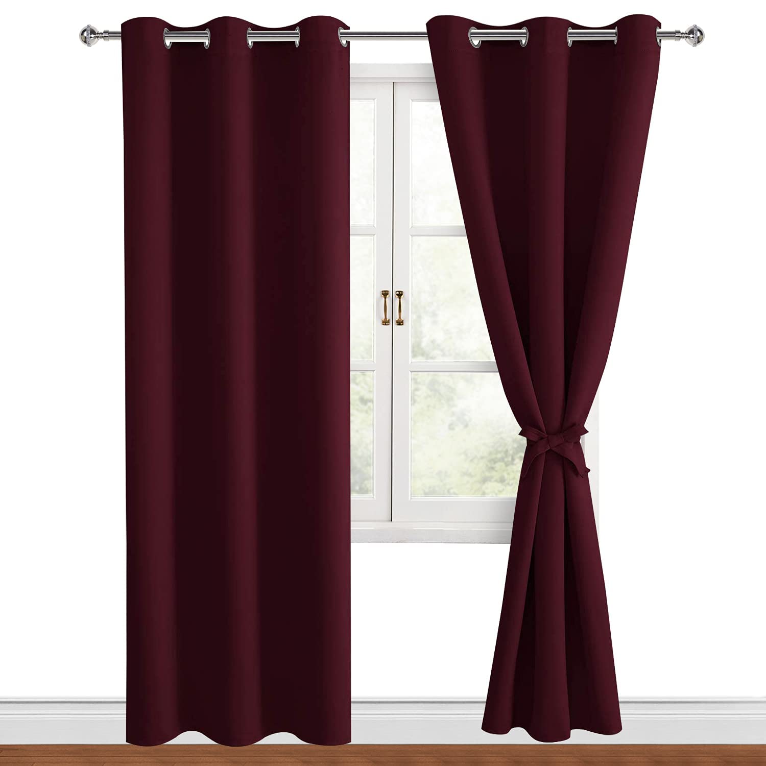 Hiasan Blackout Curtains For Bedroom, 42 X 84 Inches Long - Thermal Insulated & Light Blocking Window Curtains For Living Room C