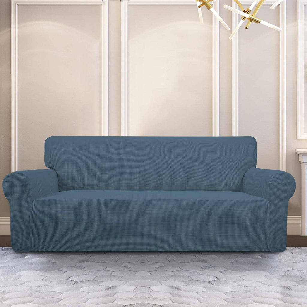 Purefit Stretch Oversized Sofa Slipcover – Spandex Jacquard Non Slip Soft Couch Sofa Cover, Washable Furniture Protector With Non Skid Foam And Elastic Bottom For Kids (Oversized Sofa, Bluestone)