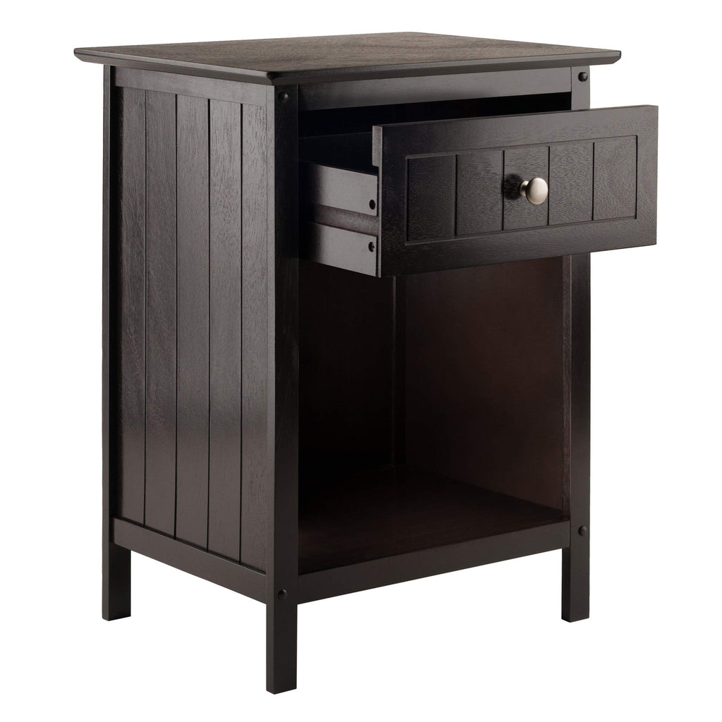 Ergode Wood Burke Home Office Printer Stand | Cottage Style Design | Adjustable Center Shelf | Ample Storage Space | Dark Coffee Finish | 19.84' W x 19.84' D x 31.1' H (99555-VV)