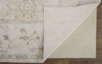 HomeRoots 515007 8 x 10 ft. Tan Ivory & Orange Floral Hand Knotted Stain Resistant Rectangle Area Rug