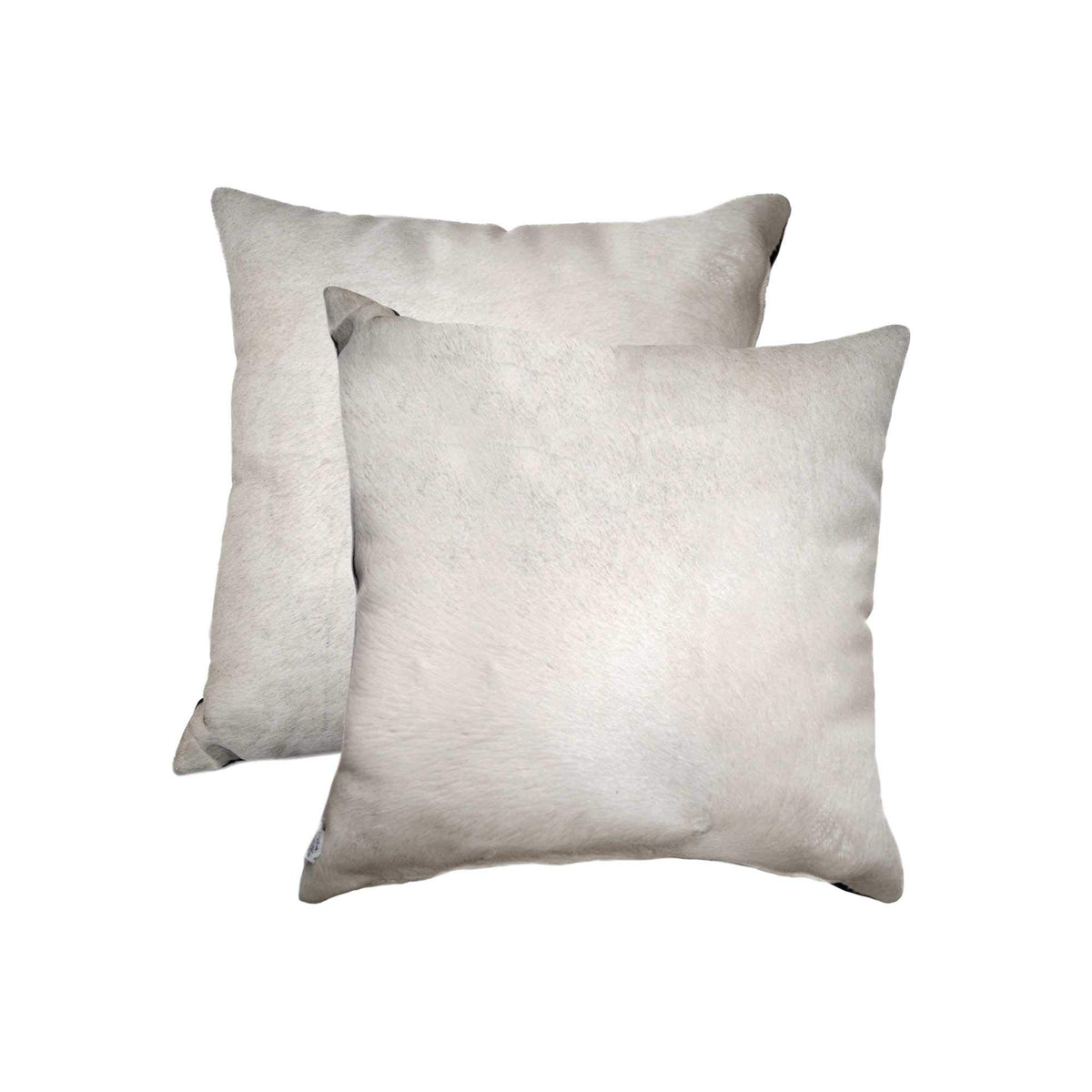 HomeRoots Cowhide, Microsuede, Polyfill 18' x 18' x 5' Off White Cowhide Pillow 2 Pack