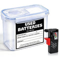 QHAND Battery Recycling Container with Battery Tester for Household, Small
