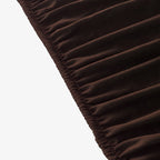 Newisher Round Fitted Table Cover Spandex Stretch Tablecloth Brown Table Top Cover With Elastic Edged For Dining Picnic Patio 48 Inch
