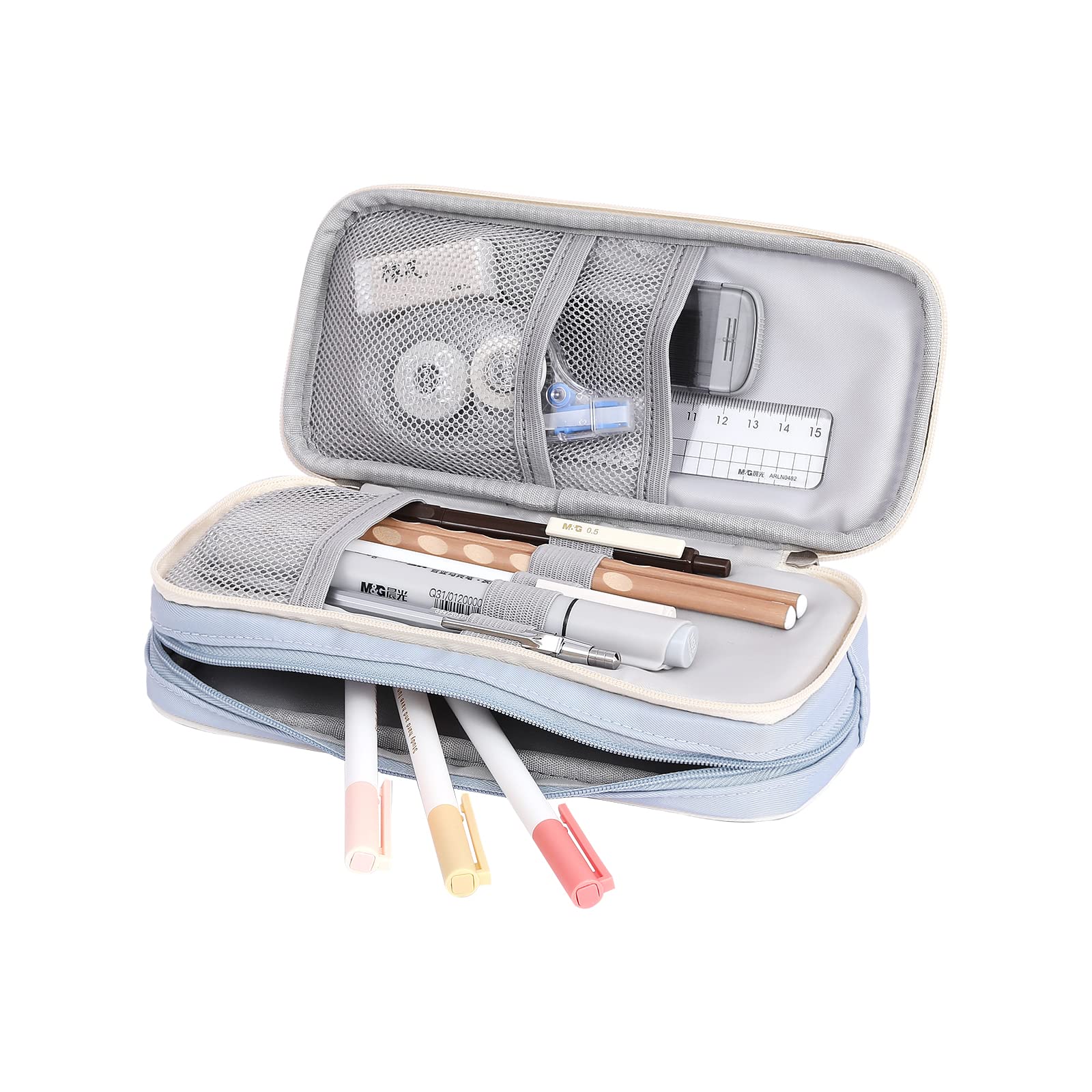 Baginbag Qianpa Small Pencil Case Organizer With Zipper,Light Pencil Pouch Aesthetic, Blue Pencil Bag For Men & Women