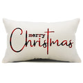 Allorry Christmas Pillow Covers Merry Christmas Throw Pillow Decorative Beige Cotton Cloth Linen Cloth Pillow Cover Sofa Cover D