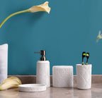 Hymmah Bathroom Accessories Set,Toothbrush Holder,Farmhouse Decor,4 Pcs Resin Gift Apartment Necessities, Contain Toothbrush Cup