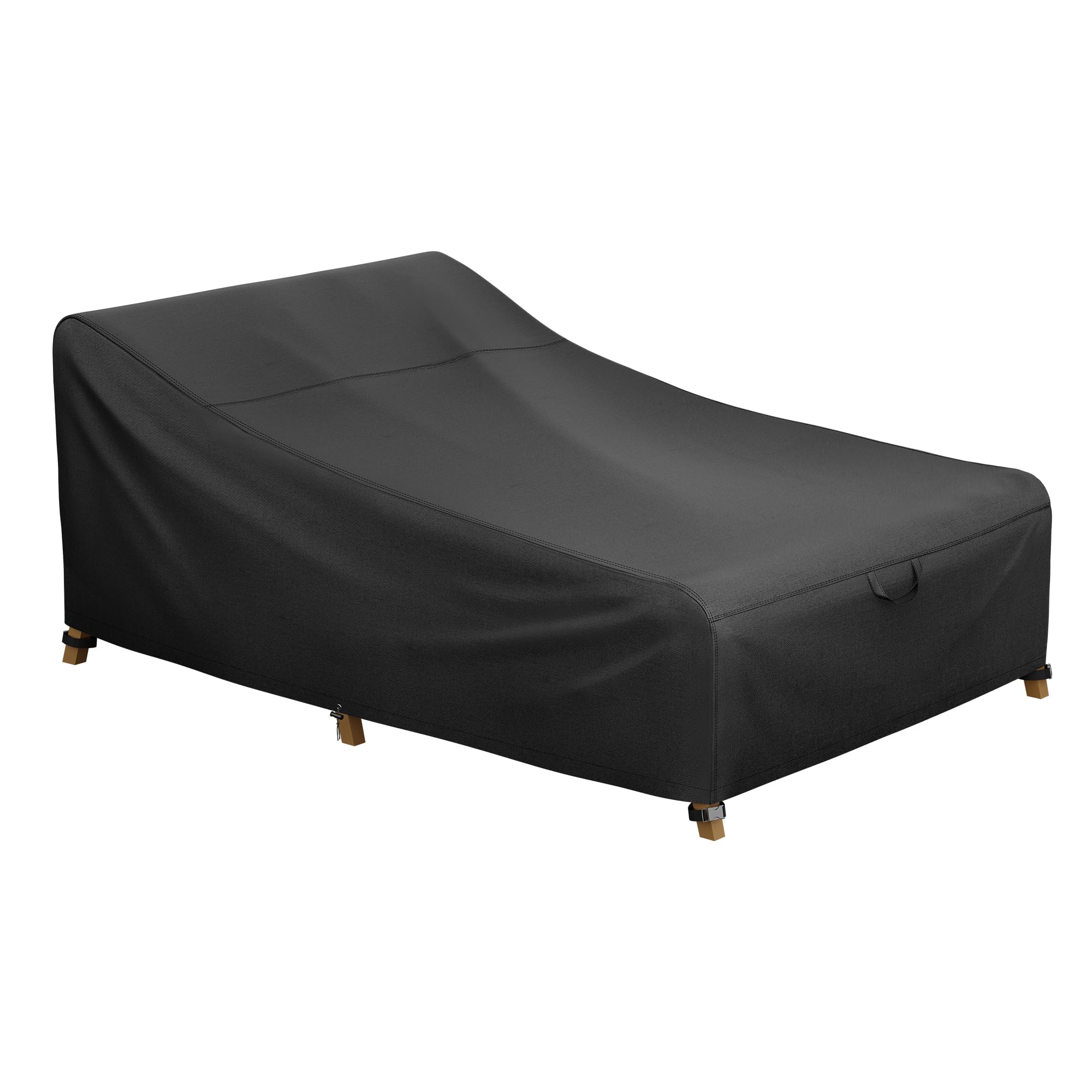 Ibirdie Outdoor Double Wide Chaise Lounge Cover 82L X 57W X 32H Inch Waterproof Patio Furniture Covers Lawn Pool Chair Cover 1 Pack Black