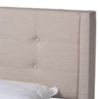 Baxton Studio Casol Mid-Century Modern Transitional Beige Fabric Upholstered Queen Size Platform Bed