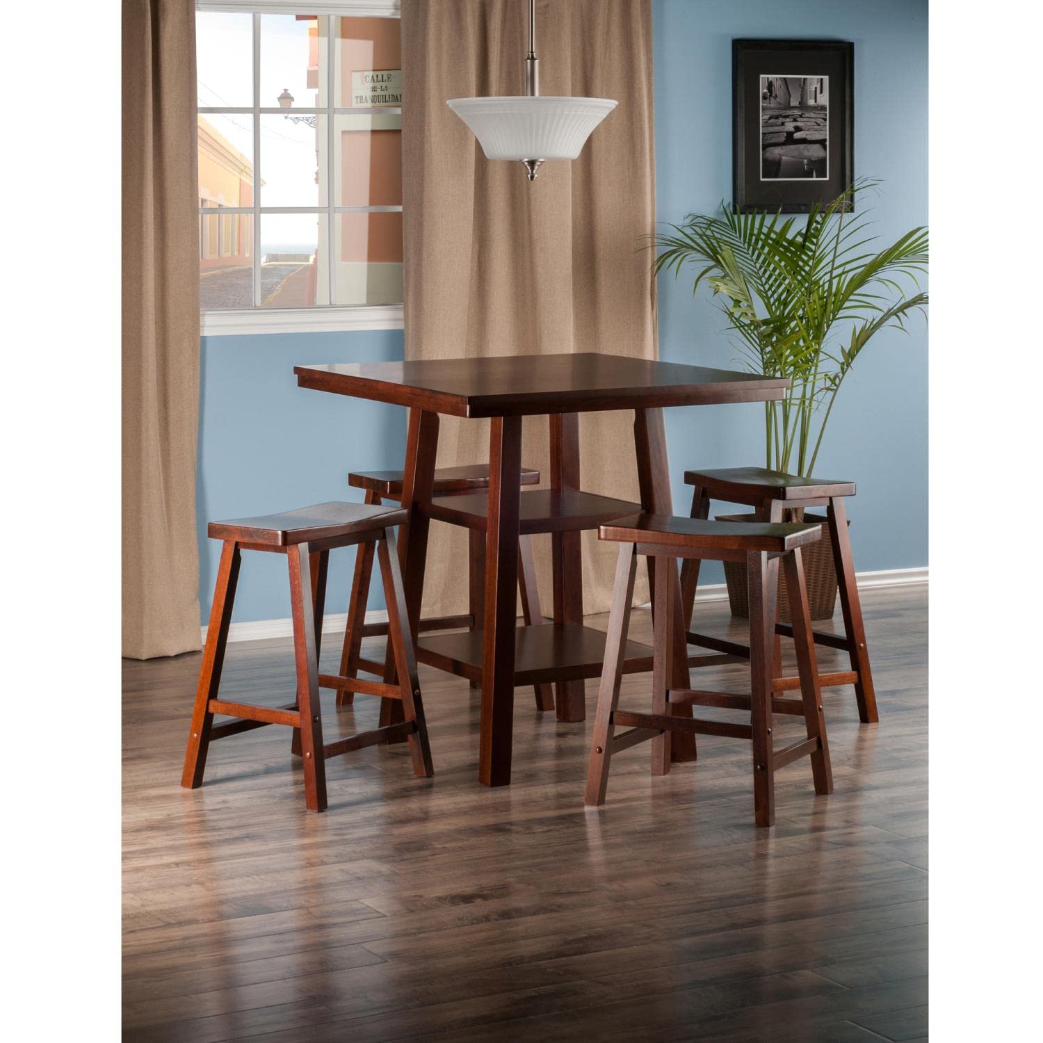 Winsome Orlando Dining, Saddle Seat, Walnut