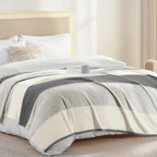 Homelike Moment Fleece Bed Blankets Queen Size Grey, Soft Fluffy Queen Blanket, Fuzzy Cozy Plush Flannel Big Blanket for Couch S
