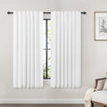 Koufall White Short Curtains 54 Inch Long,Black Out Linen Back Tab Room Darkening Blackout Curtains For Bedroom Windows 54 In Le