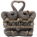 Loving Elephant Couple Figurine with Together Forever Sign and Heart Shape Trunks for Decorative Girls Bedroom Decor Statues Or 
