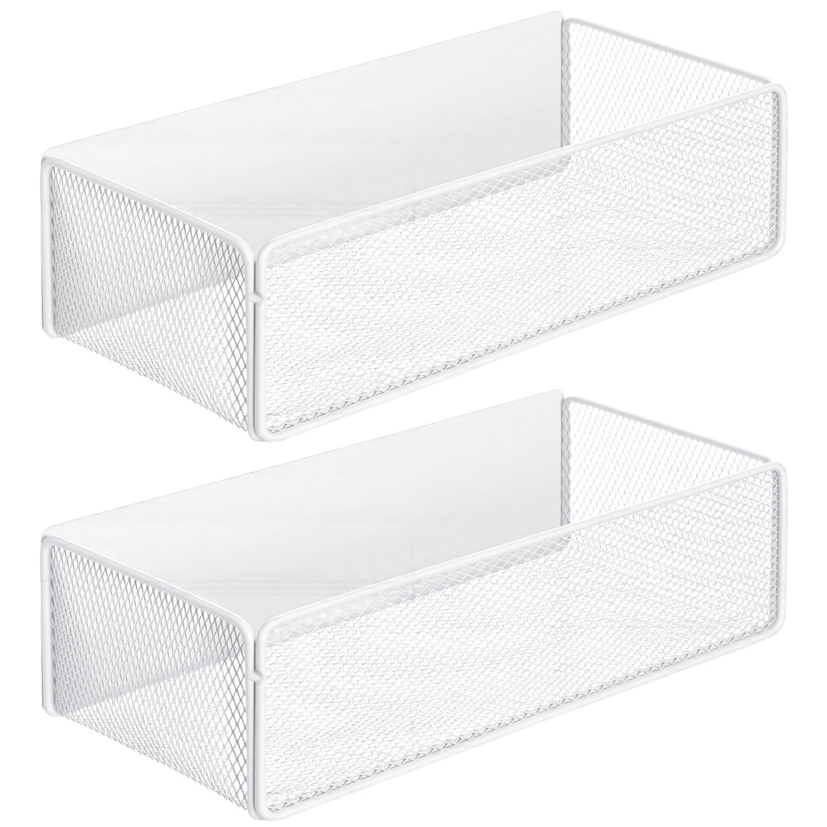 2 Pcs Magnetic Basket Organizer Holder for Fridge Magnetic Storage Bin Box Containers for Refrigerator Whiteboard Classroom (Lar