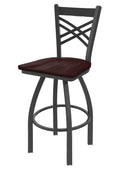 820 Catalina 25 Swivel Counter Stool with Pewter Finish and Dark Cherry Maple Seat