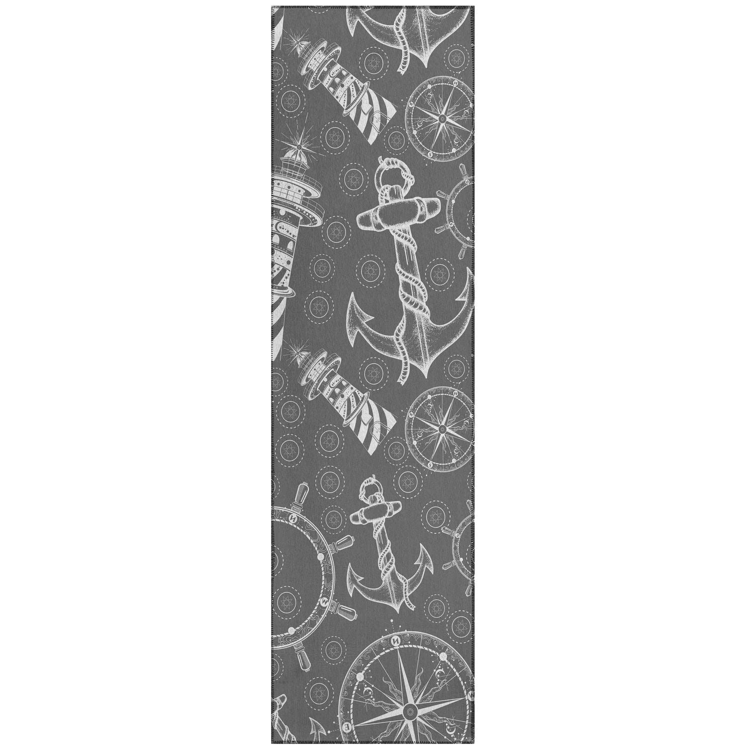 Harbor Ha9 Grey Coastal Rug Runner 2' 3&quot; X 7 ' 6&quot;