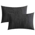 Jellymoni 2 Pack Black Pillowcases King Size, Soft Microfiber Striped Tufted Pillow Covers With Envelope Closure (Pillows Are No