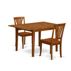 East West Furniture MLAV3-SBR-W 3 Piece Dining Room Furniture Set Contains a Rectangle Kitchen Table with Butterfly Leaf and 2 Dining Chairs, 36x54 Inch, Saddle Brown