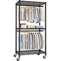 FUTASSI Heavy-Duty Portable Closet, 30W x 14D x 76H, Black, Carbon Steel