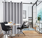 Pi Blackout Divider Door Curtains,Ring Top Privacy Room Darkeing Door Curtains Thermal Insulated Window Treatment For Living Room/Bedroom/French Door/Patio/Glassdoor(Light Grey, W100Xl108)