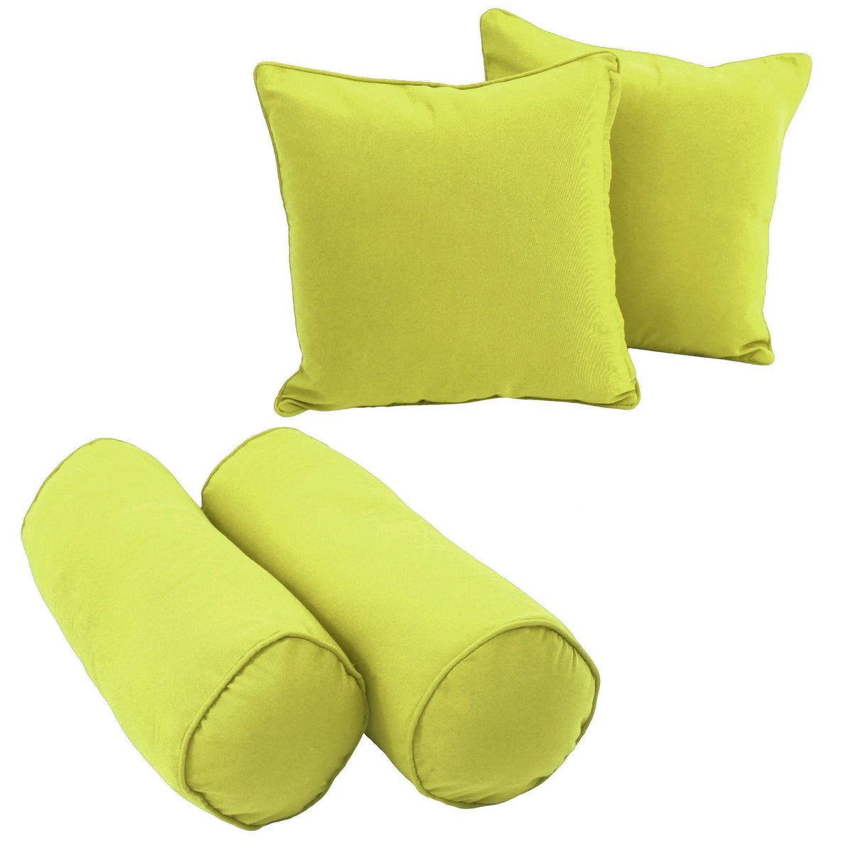 Blazing Needles Corded Twill Throw Pillow Set, Mojito Lime 4 Count