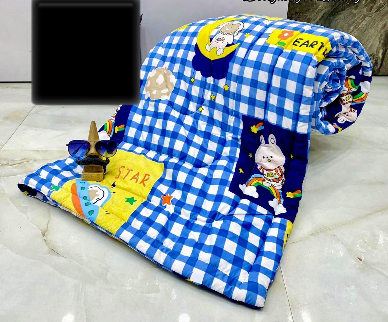 Bliss Petal Supersoft Glace Cotton 210 Tc Single Bed Cartoon Print Ac Comforter/Blanket/Duvet/Quilt For Kids. Size (60 X 90 Inch