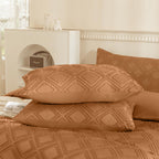 Jellymoni 2 Pack Rust Pillowcases King Size, Soft Microfiber Geometric Tufted Pillow Covers With Envelope Closure (Pillows Are N