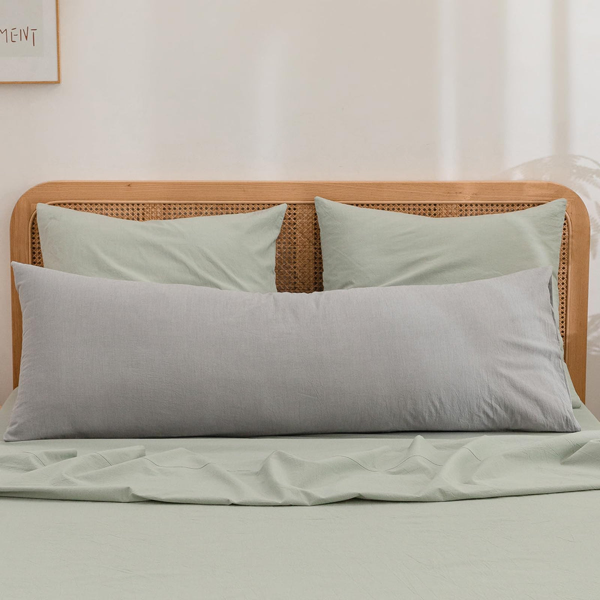 Bestouch 100% Washed Cotton Pillowcase For Hair And Skin Linen Feel Soft Comfortable Breathable 1 Pcs Pillow Case With Envelope