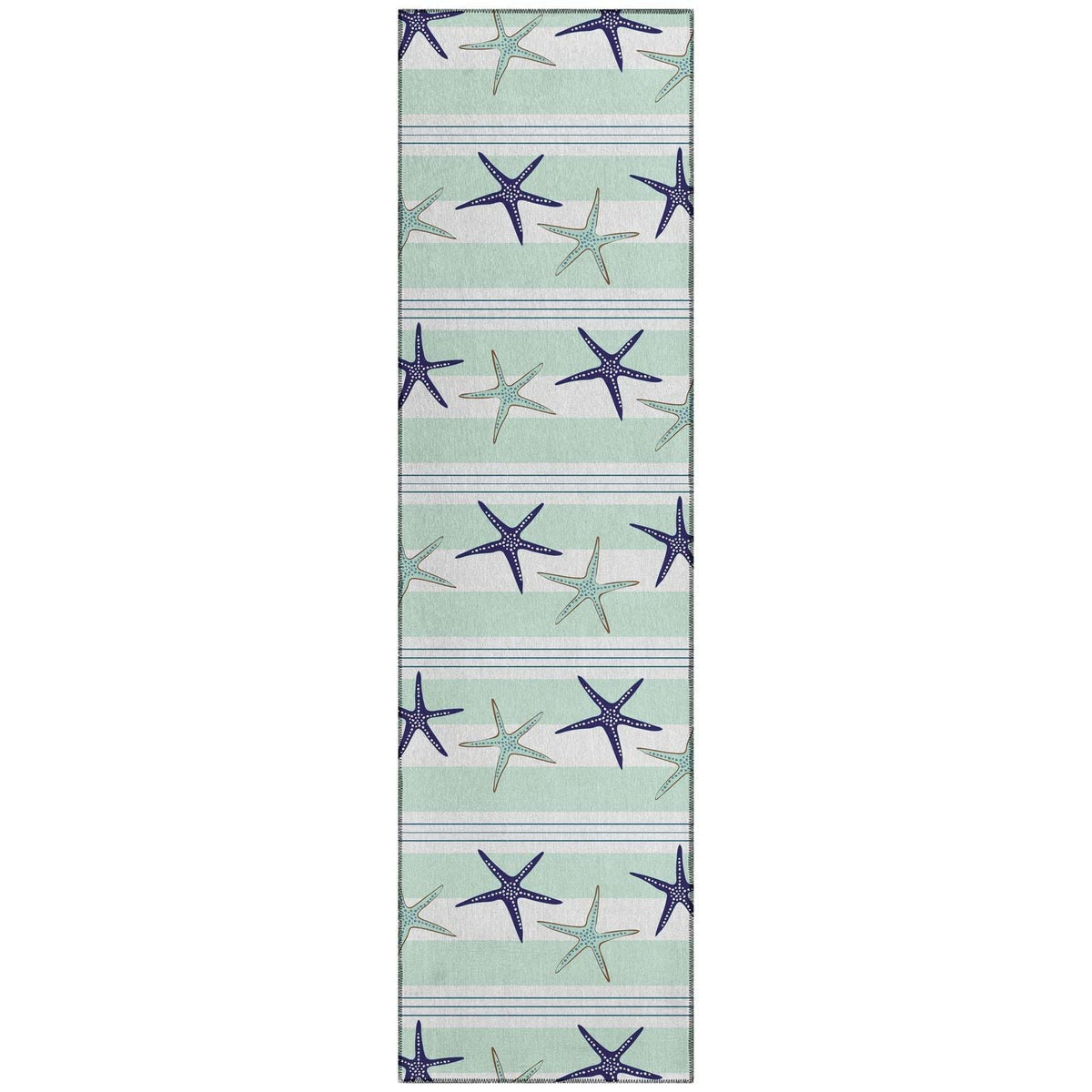 Seabreeze Sz12 Blue Coastal Rug Runner 2' 3&quot; X 7 ' 6&quot;