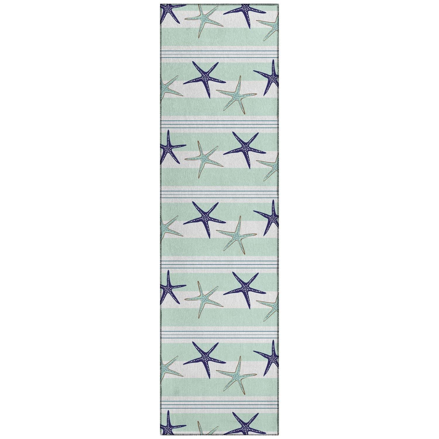 Seabreeze Sz12 Blue Coastal Rug Runner 2' 3" X 7 ' 6"