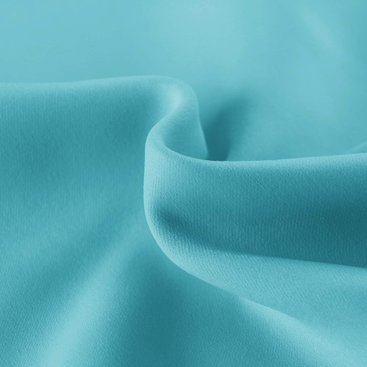 Hiasan Blackout Valance Curtains For Kitchen Solid Room Darkening Rod Pocket Valances For Windows, 42 X 12 Inches Length, Turquoise, 1 Panel