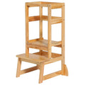SDADI Mothers Helper Adjustable Height Step Stool Safety Counter Level Learning Toddler Tower for Kitchen and Bathroom, Natural
