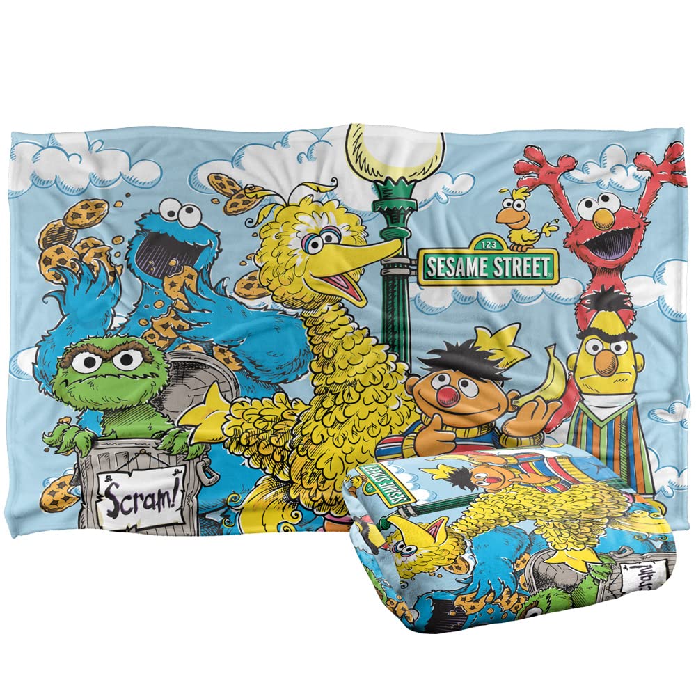 Sesame Street Retro Gang Officially Licensed Silky Touch Super Soft Throw Blanket 36' X 58'