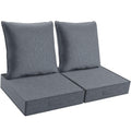 Aofeite Outdoor Water-Resistant Olefin Deep Seat Cushion Set, 2Pcs Weather And Fade Resistant 24'X 24'X 6' Patio Furniture Se