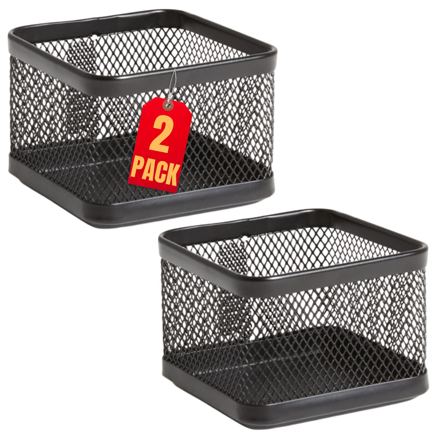 1Intheoffice Mesh Paperclip Holder For Desk, Paperclip Holder Desk Accessories Holder(2 Pack)