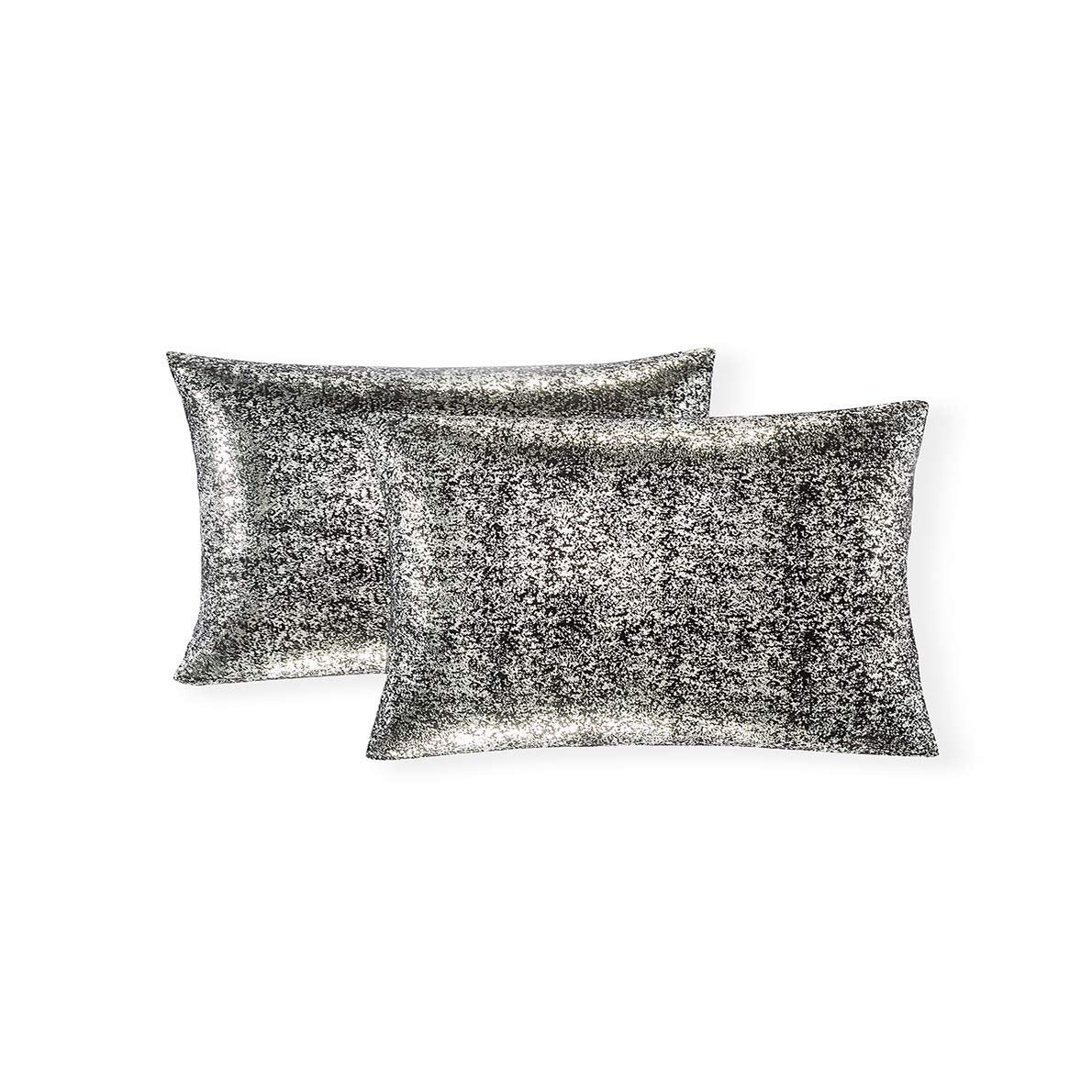 Xinrjojo Pack Of 2, Shimmery Pillow, Soft Solid Color Sparkling Decorative Square Throw Pillow Covers Set, Cushion Cases Pillowc
