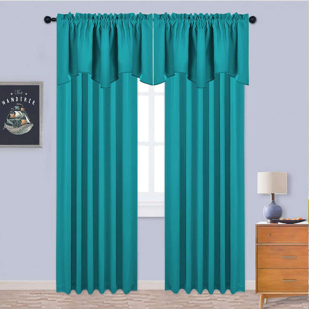 Nicetown Valances For Windows - Blackout Thermal Insulated Valance Short Topper Curtains 18 Inch For Kitchen Bathroom Living Roo