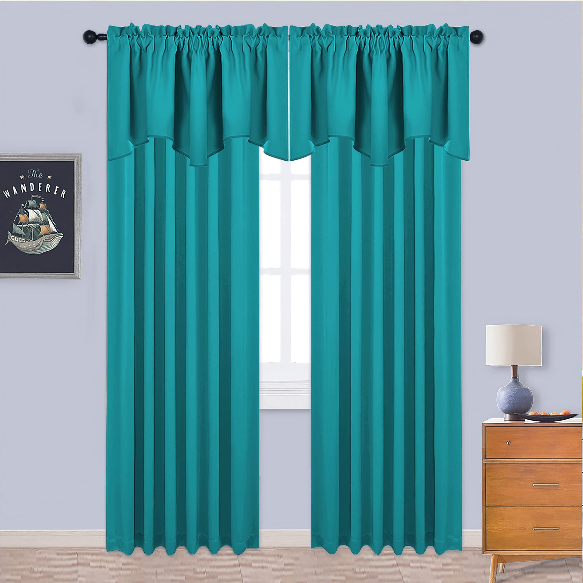 Nicetown Valances For Windows - Blackout Thermal Insulated Valance Short Topper Curtains 18 Inch For Kitchen Bathroom Living Roo