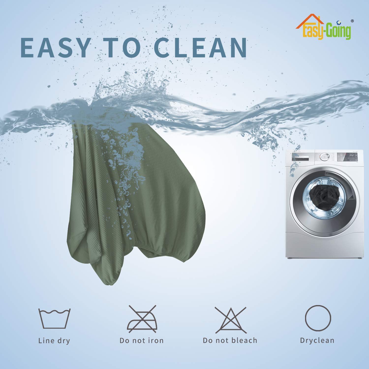 Easy-Going Stretch Cushion Cover Sofa Cushion Furniture Protector Sofa Seat Sofa Slipcover Sofa Cover Soft Flexibility With Elastic Bottom( Sofa Cushion,Greyish Green)