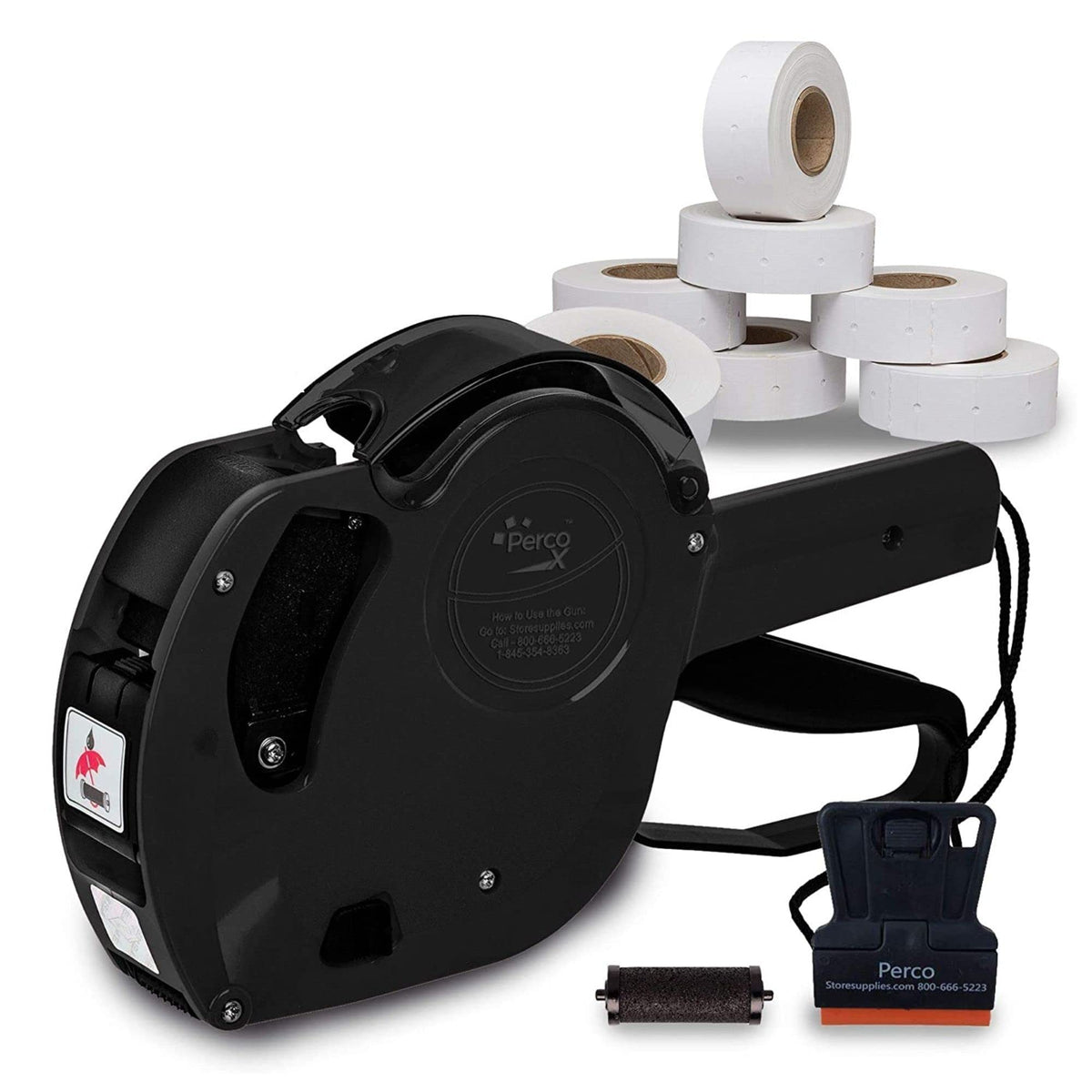 Perco X 1 Line Price Gun Kit - 1 Line Label Gun With 9000 White Blank Labels, And An Extra Inker