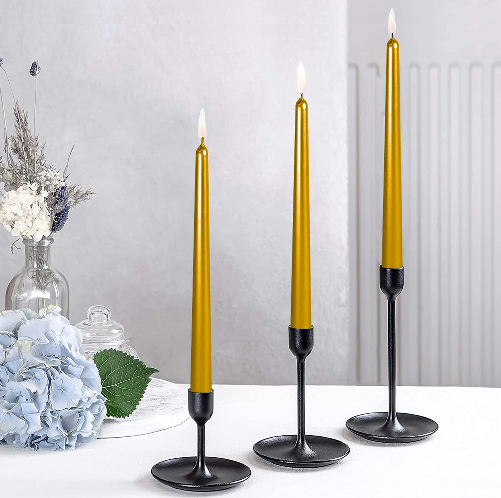 10 Inch Taper Candle, Set Of 12,Tapered Candle Burn For 8 Hours, Long Candle Sticks,Tall Candlesticks, Taper Spiral Candles, Din