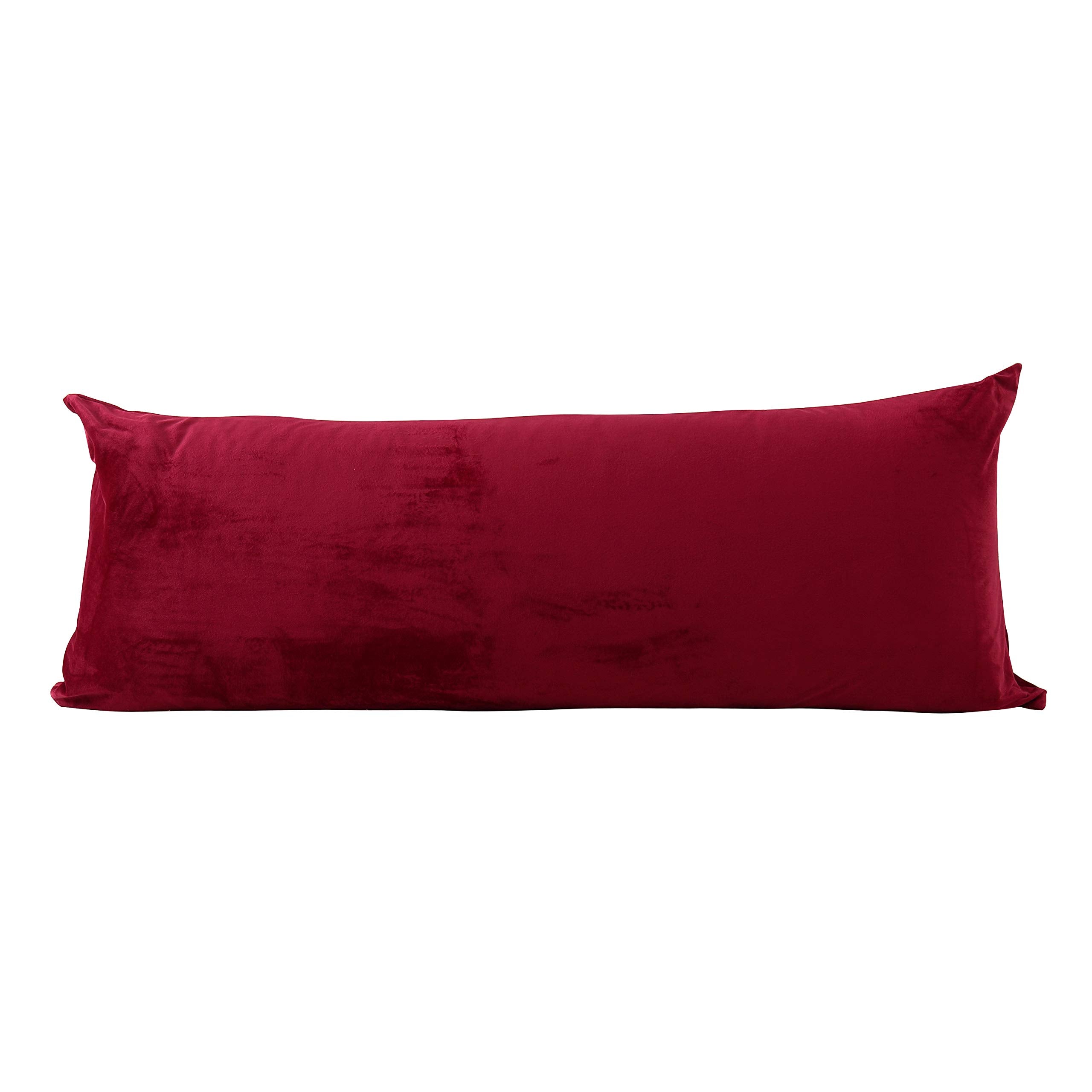 Evolive Soft Micromink Body Pillow Cover 21'X54', Wine (100% Polyester, Zipper Closure, Us Women-Owned)