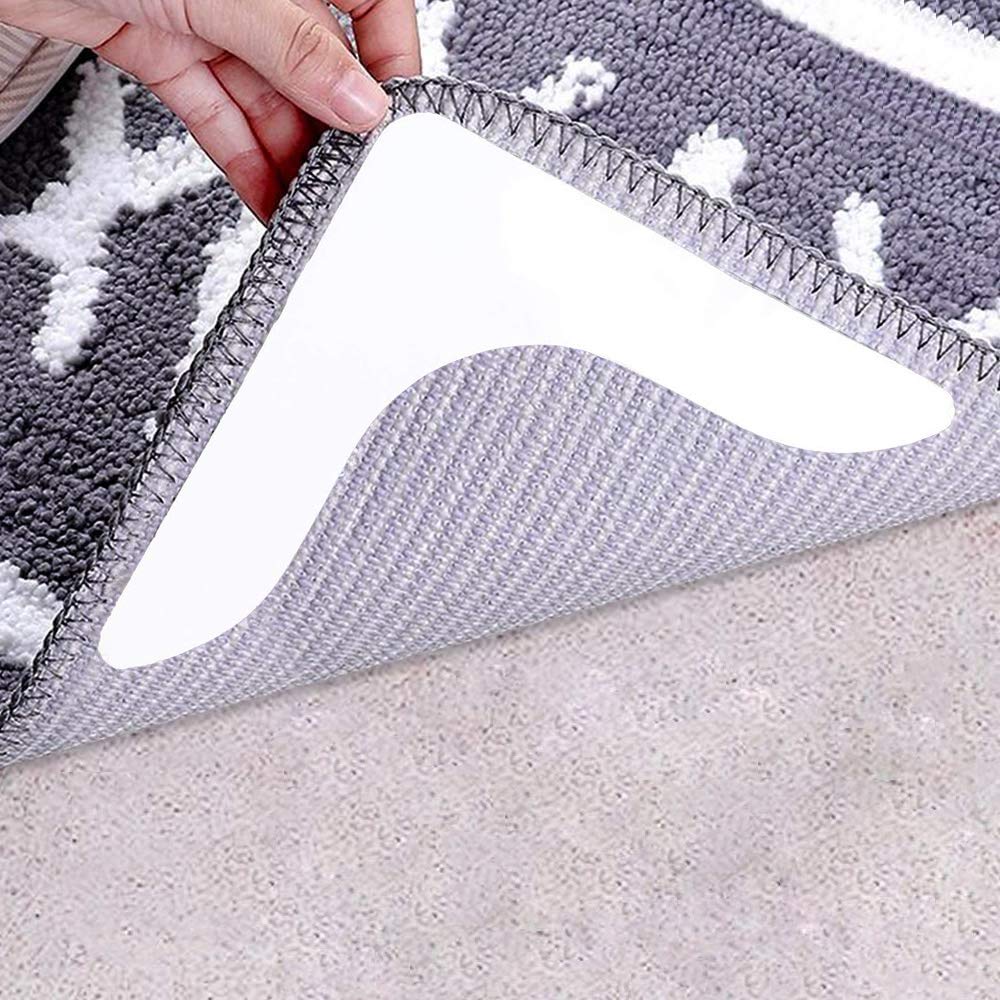 Cmismprt Rug Grippers With Super Stickiness- Anti Curling Carpet Tape Non-Slip Area Keeps Your Rug In Place And Makes Corners Fl